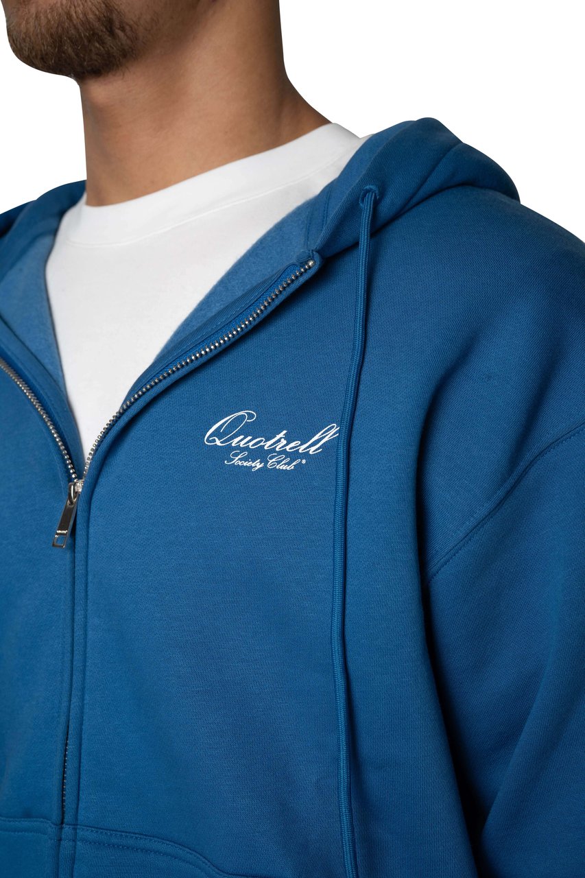 Quotrell Creators Zip Hoodie | Cobalt/white Blauw
