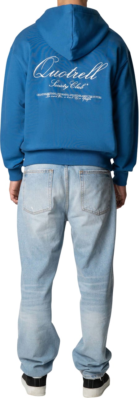 Quotrell Creators Zip Hoodie | Cobalt/white Blauw