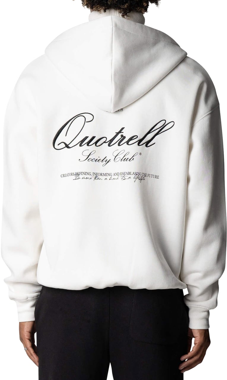 Quotrell Creators Zip Hoodie | Off White/black Wit