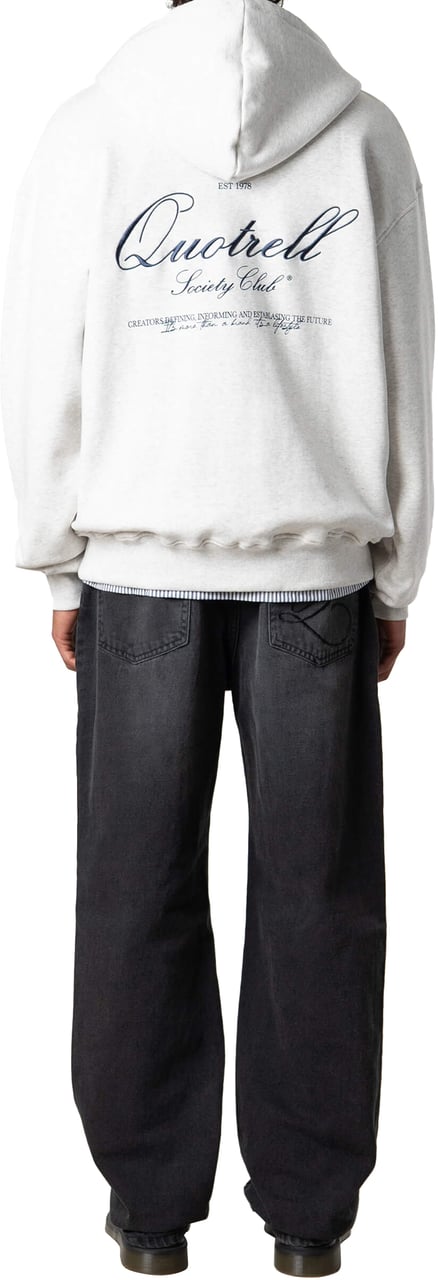 Quotrell Creators Zip Hoodie | Light Grey Melee/blu Grijs
