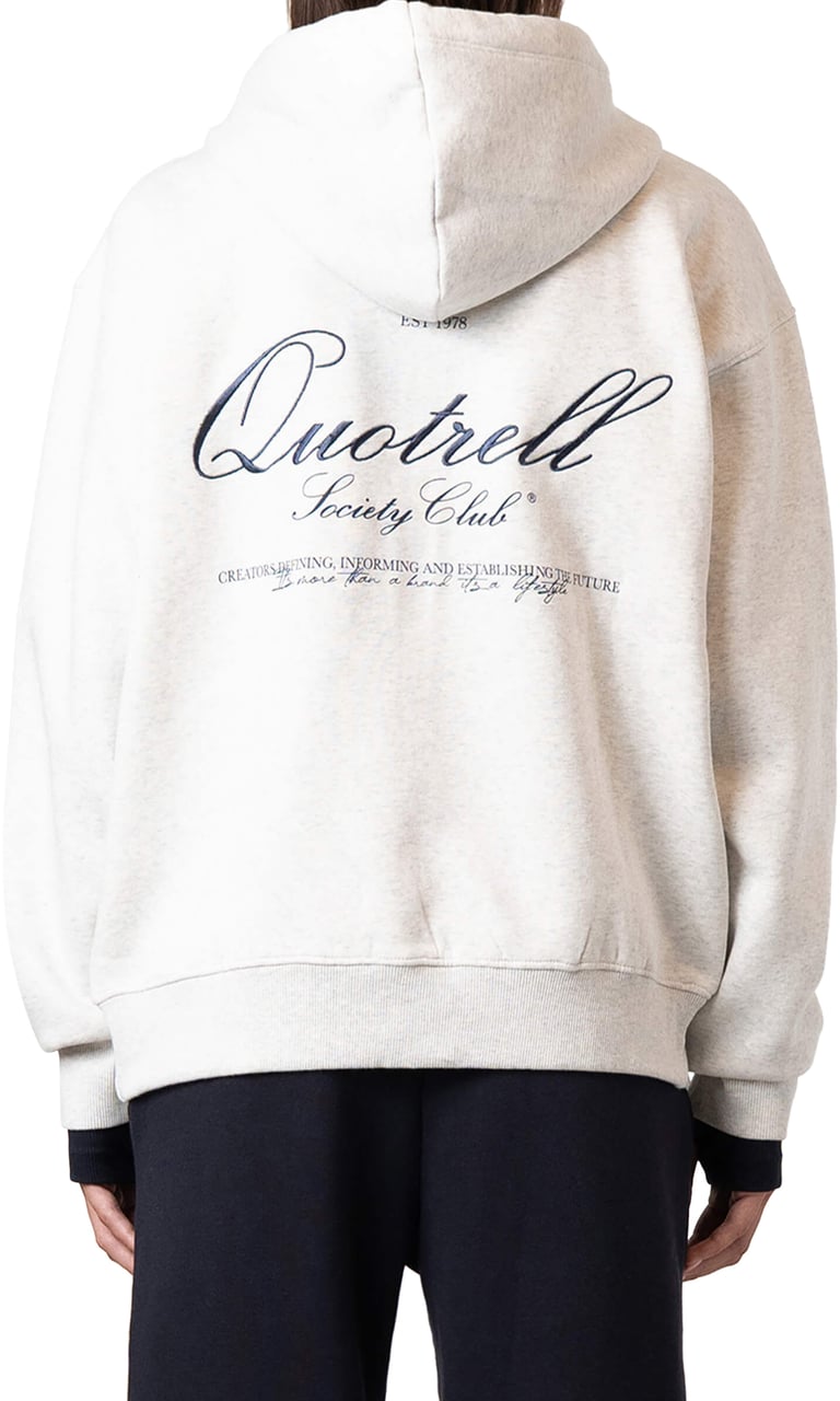 Quotrell Creators Zip Hoodie | Light Grey Melee/blu Grijs