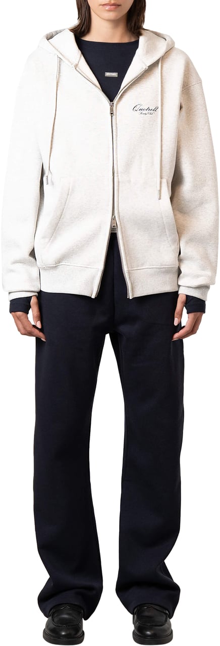 Quotrell Creators Zip Hoodie | Light Grey Melee/blu Grijs