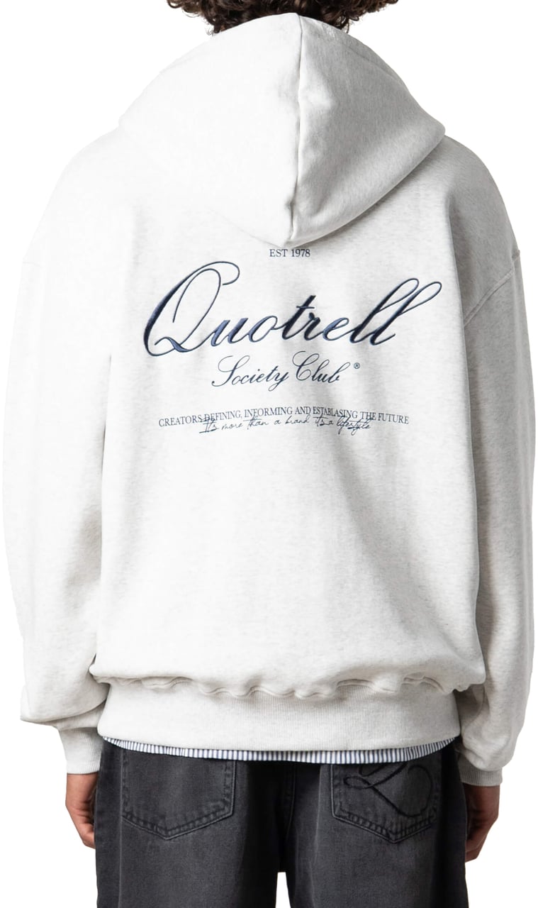Quotrell Creators Zip Hoodie | Light Grey Melee/blu Grijs