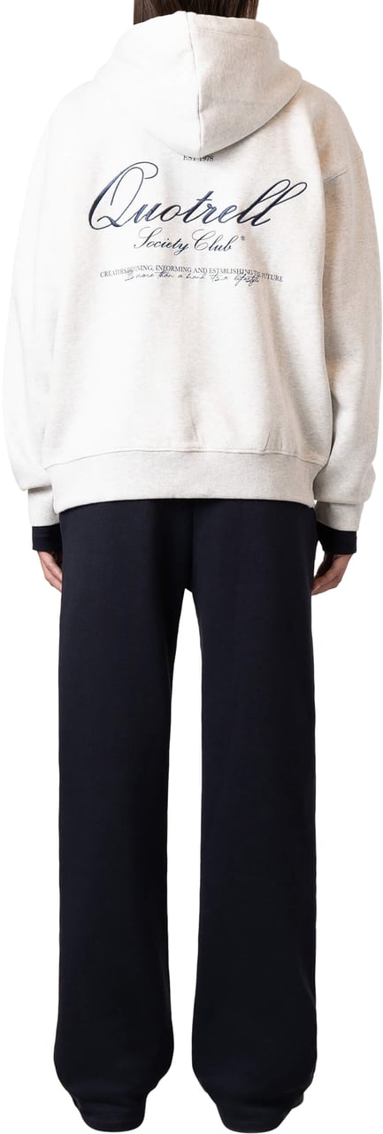 Quotrell Creators Zip Hoodie | Light Grey Melee/blu Grijs