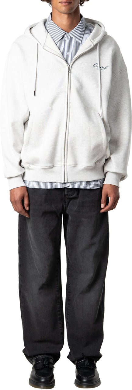 Quotrell Creators Zip Hoodie | Light Grey Melee/blu Grijs