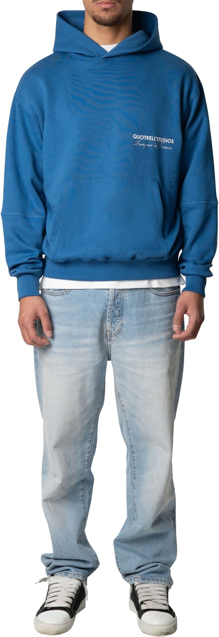 Quotrell Studios Hoodie | Cobalt/white Blauw