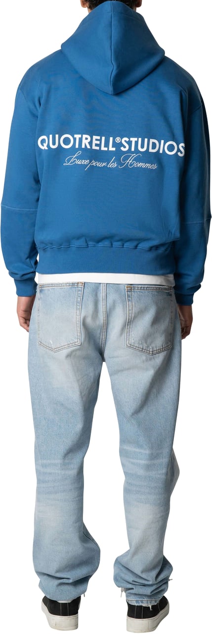Quotrell Studios Hoodie | Cobalt/white Blauw