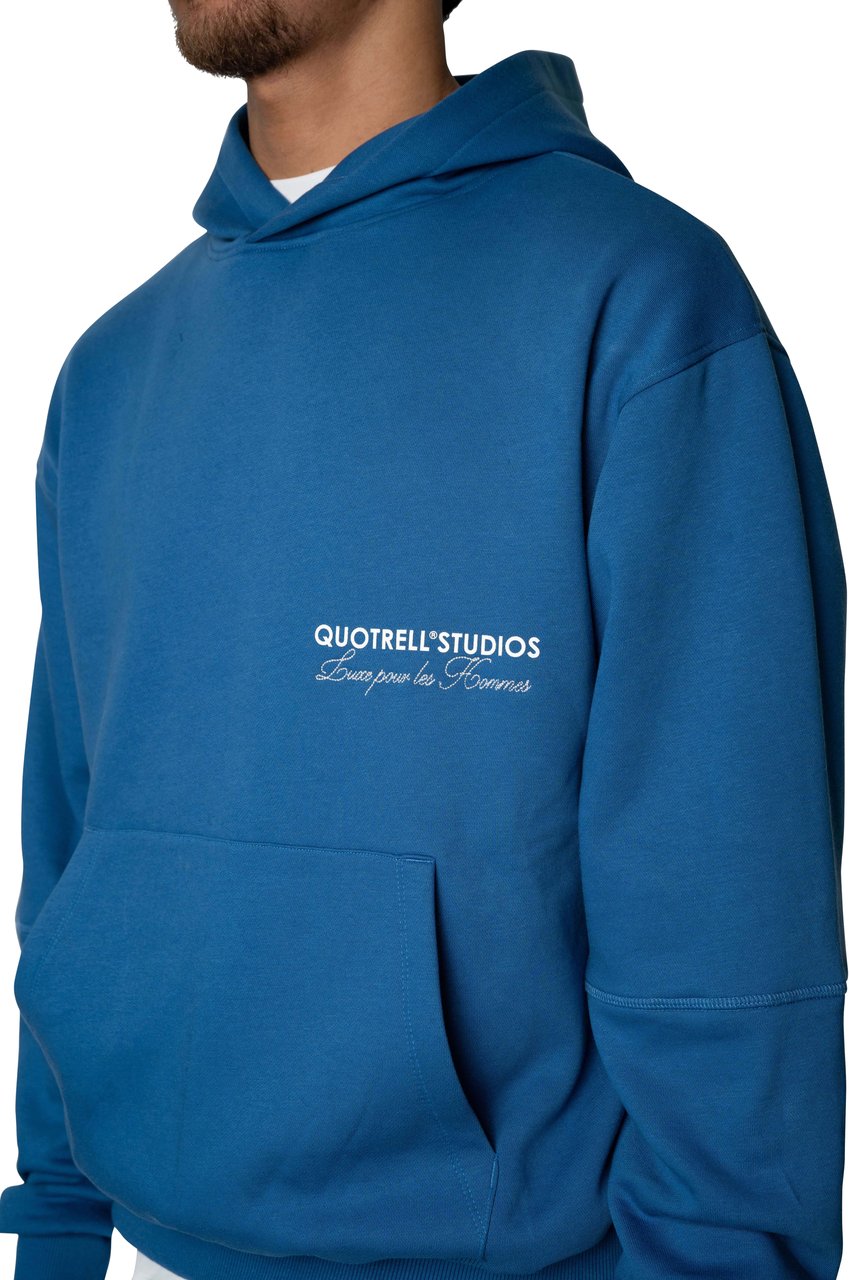 Quotrell Studios Hoodie | Cobalt/white Blauw