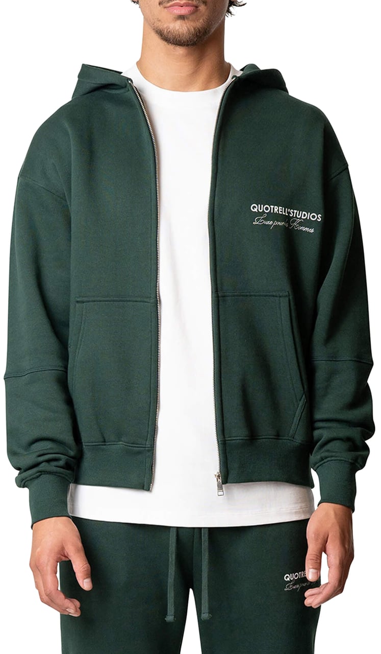 Quotrell Studios Zip Hoodie | Petrol/white Groen
