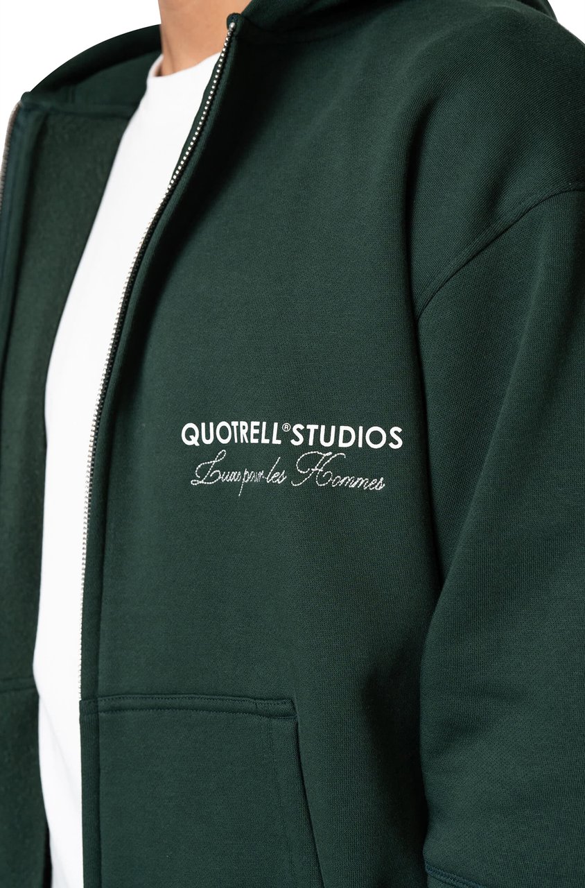 Quotrell Studios Zip Hoodie | Petrol/white Groen