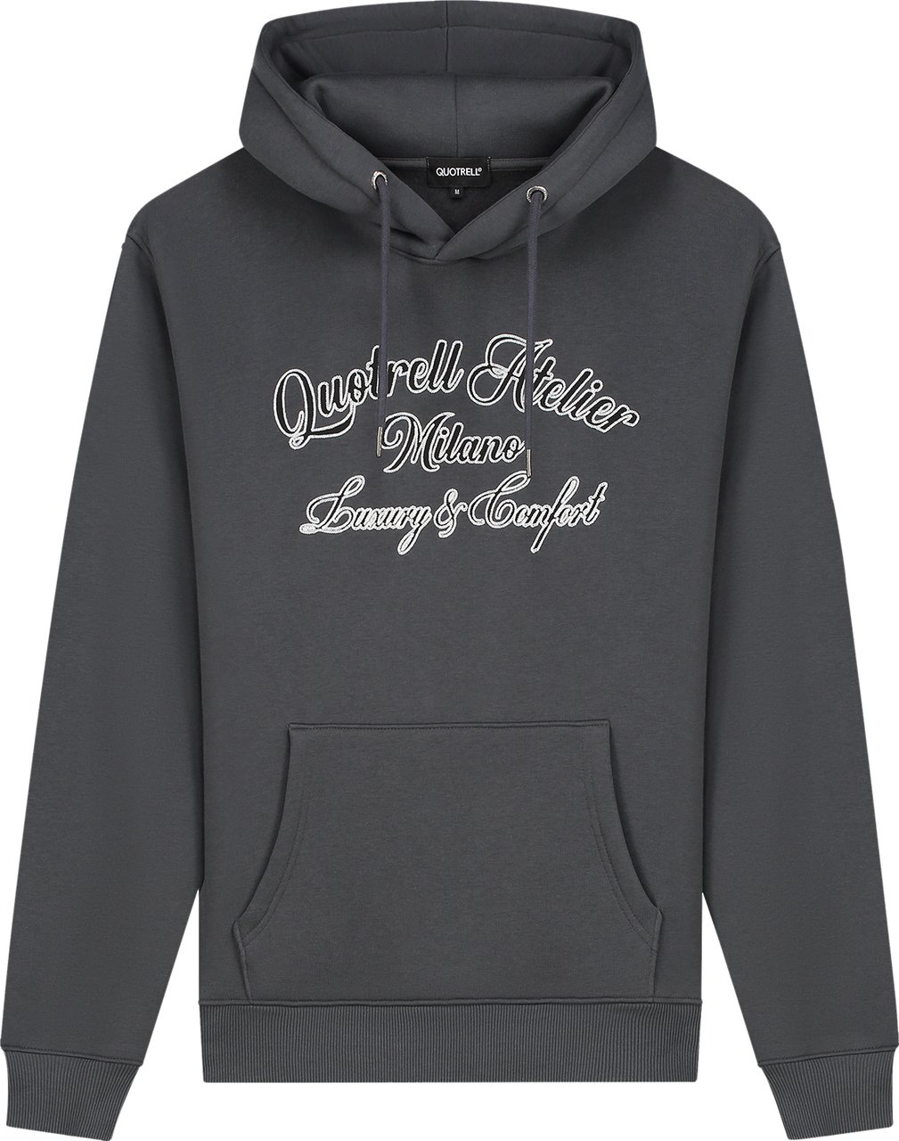 Quotrell Atelier Milano Chain Hoodie | Anthracite/white Zwart