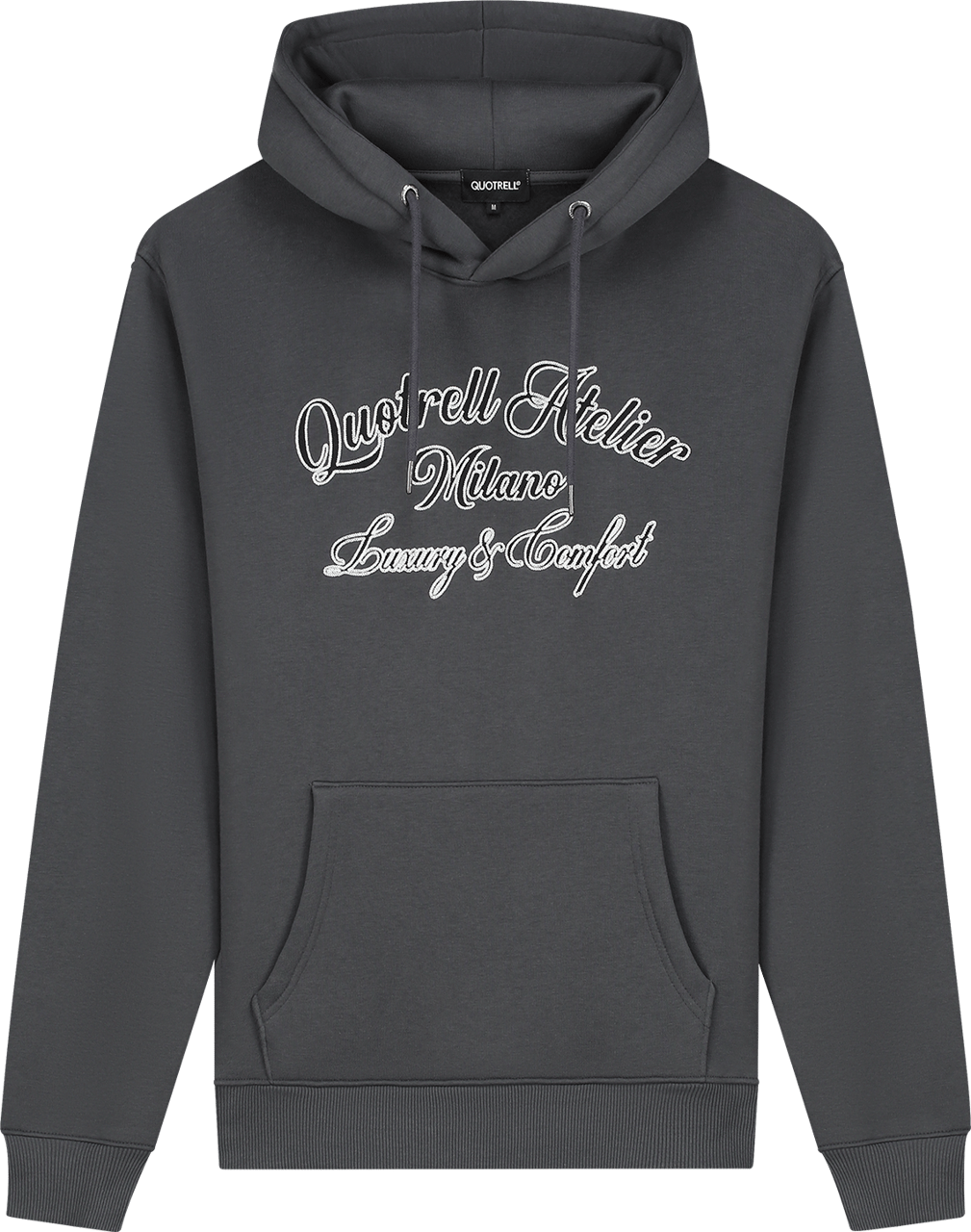 Quotrell Atelier Milano Chain Hoodie | Anthracite/white Zwart
