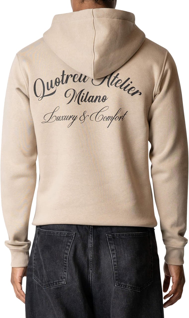 Quotrell Atelier Milano Hoodie | Taupe/black Beige