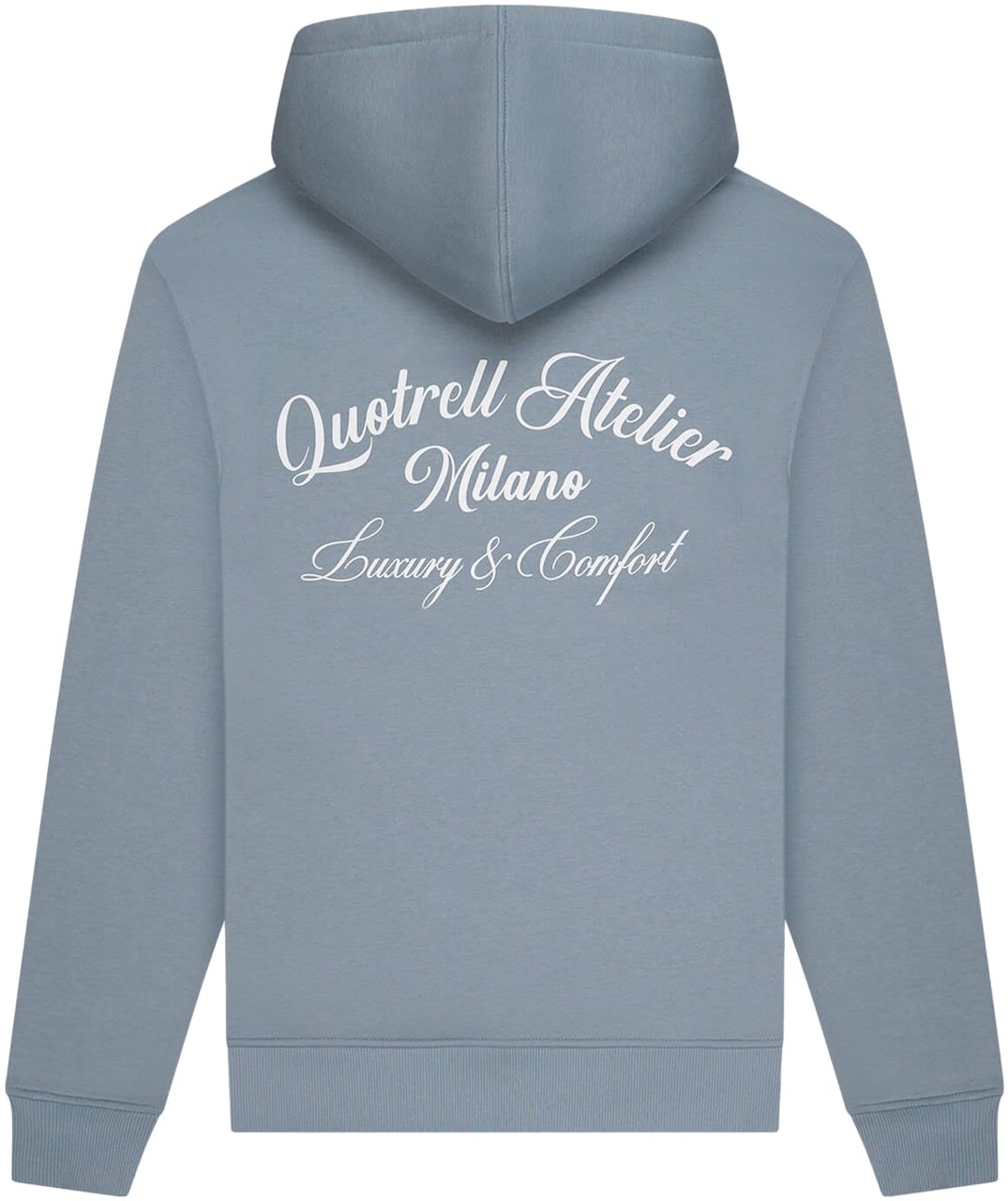 Quotrell Atelier Milano Hoodie | Muted Blue/white Blauw