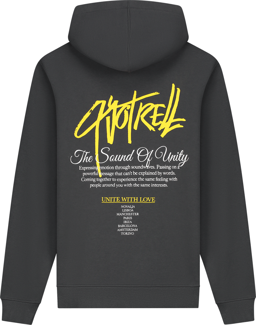 Quotrell Monterey Unity Hoodie | Anthracite/yellow Zwart
