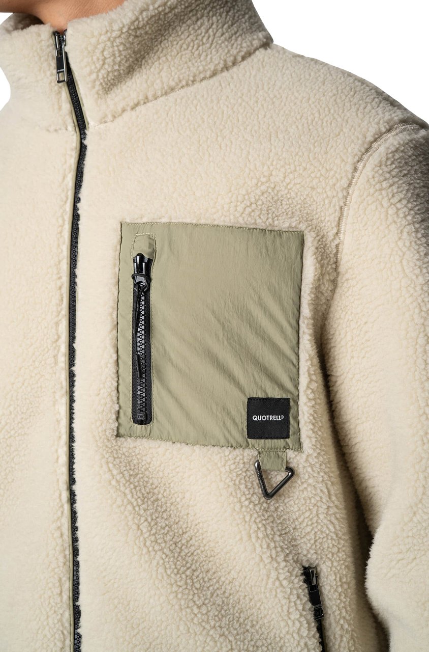 Quotrell Montagne Zip Jacket | Off White/faded Oliv Wit
