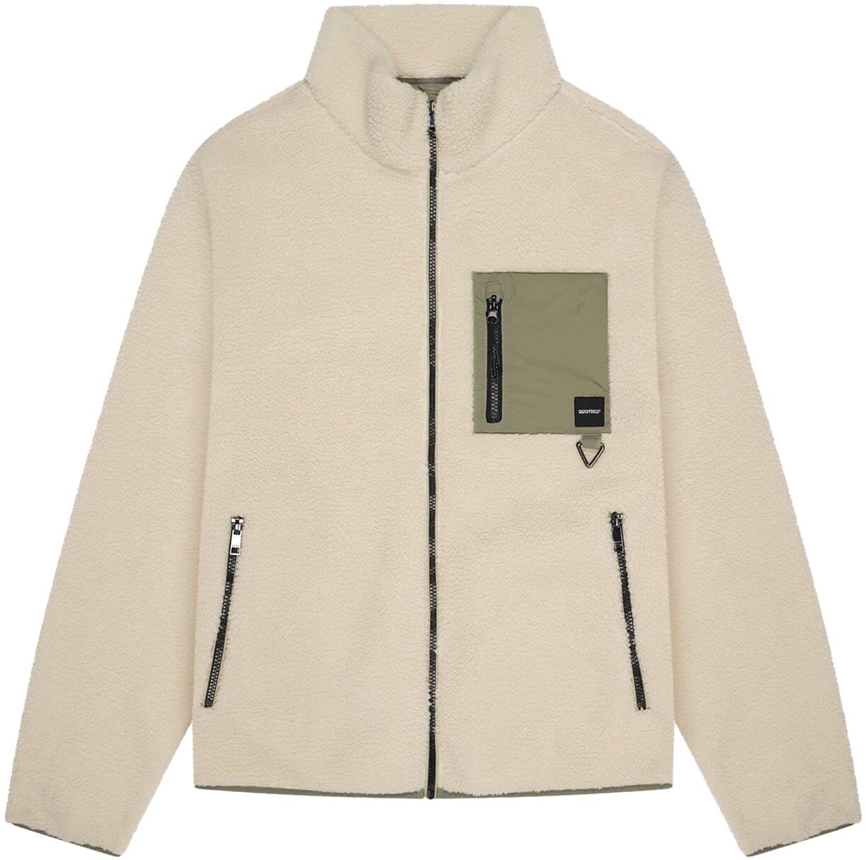 Quotrell Montagne Zip Jacket | Off White/faded Oliv Wit