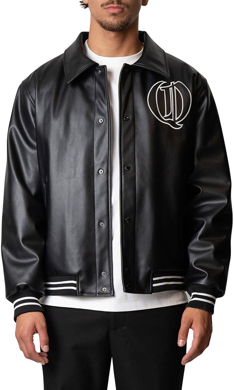 Quotrell Sentinel Pu Jacket | Black/white Zwart