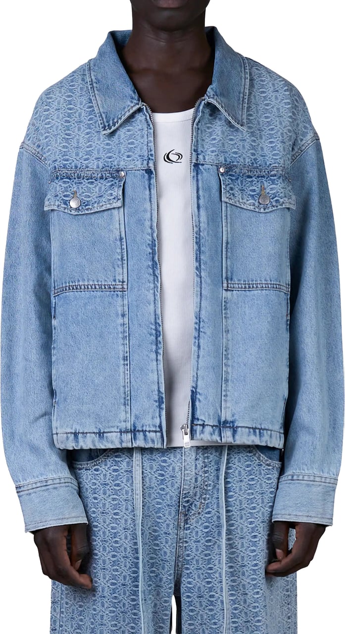 Quotrell Rocco Denim Jacket | Washed Blue Blauw