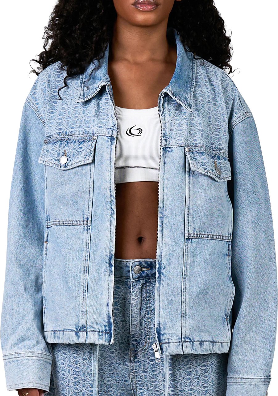 Quotrell Rocco Denim Jacket | Washed Blue Blauw
