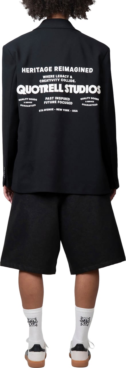 Quotrell Heritage Blazer | Black/white Zwart