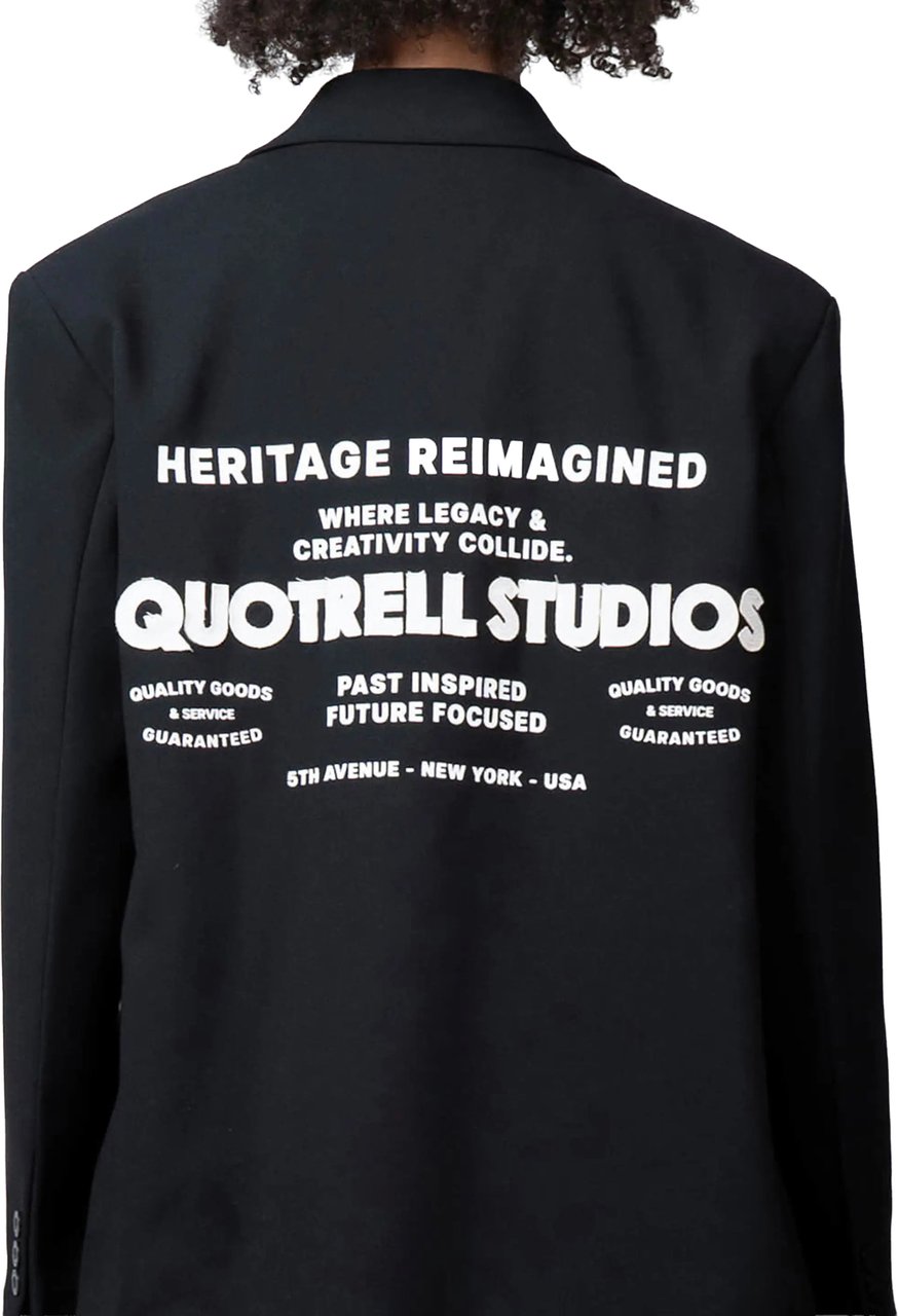 Quotrell Heritage Blazer | Black/white Zwart