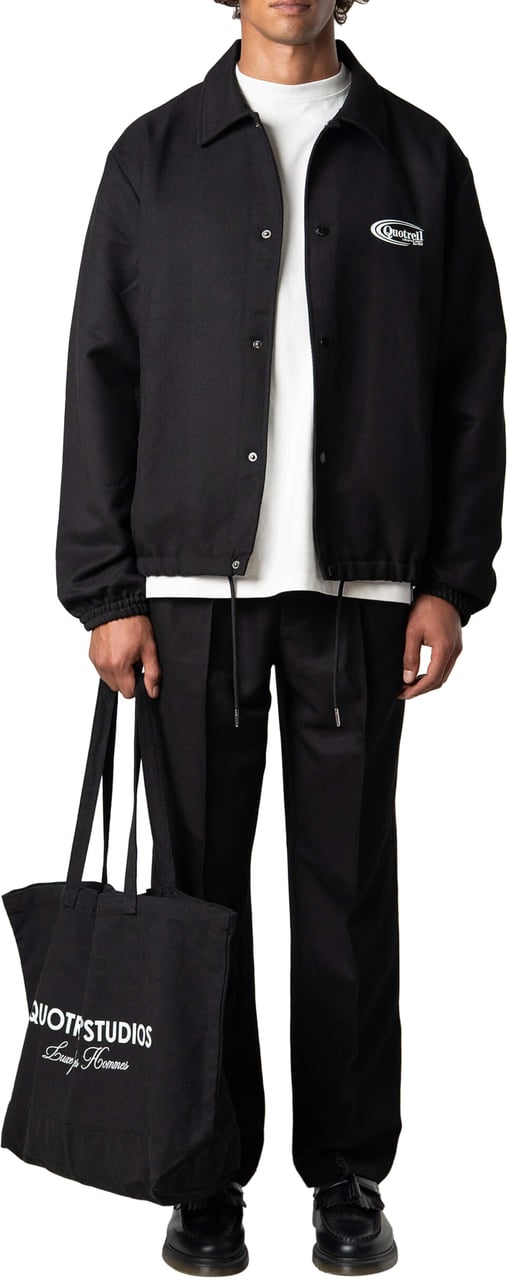 Quotrell Josh Coach Jacket | Black/white Zwart