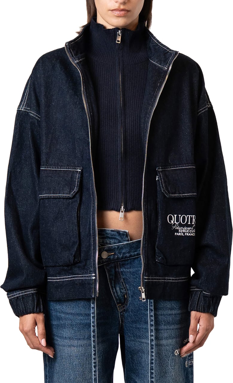 Quotrell Jack Jacket | Indigo Blue Blauw