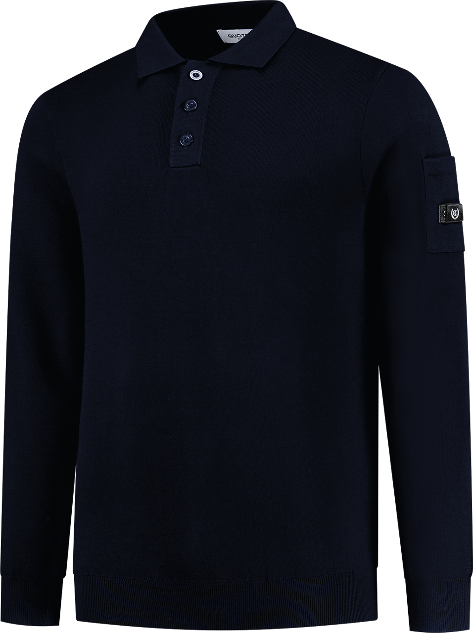 Quotrell Couteux Knitted Button Up | Navy Blauw