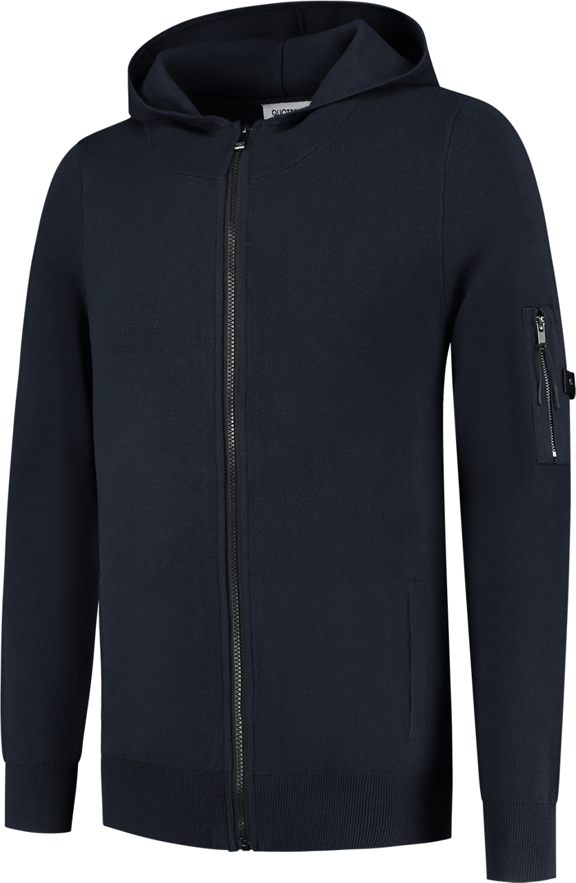 Quotrell Bilbao Knitted Hoodie | Navy Blauw