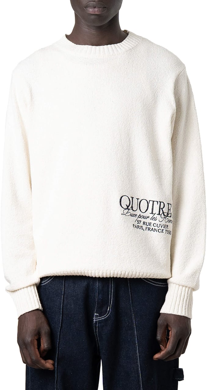 Quotrell Rico Knitted Crewneck | Ecru Beige
