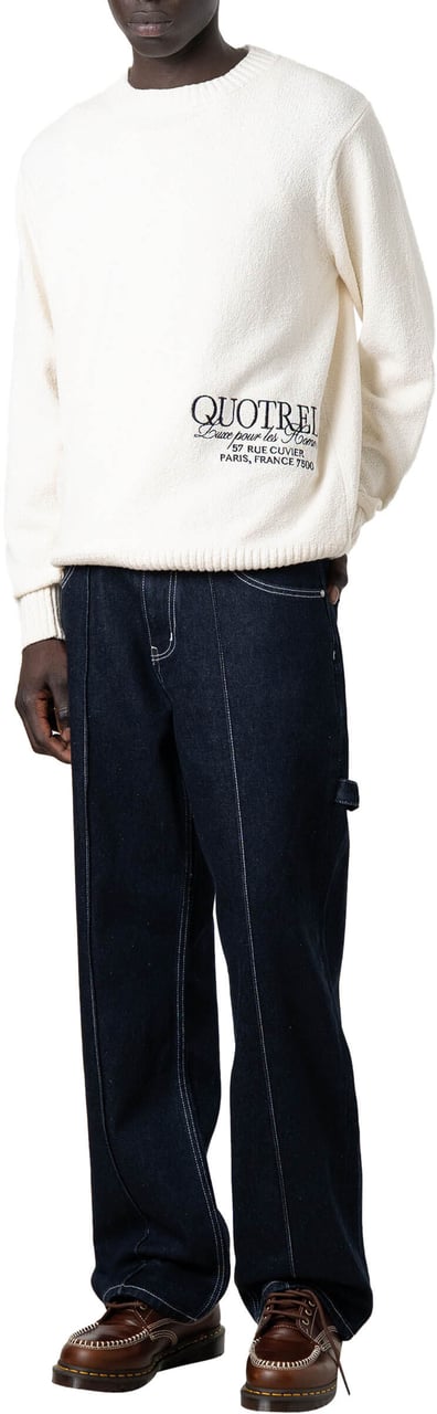 Quotrell Rico Knitted Crewneck | Ecru Beige