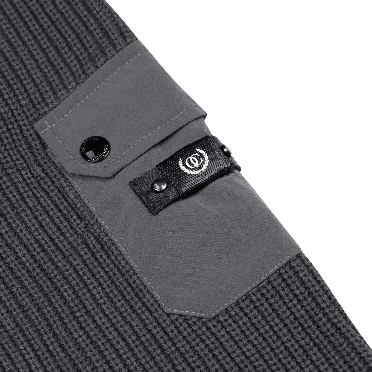Quotrell Falcon Knitted Sweater | Dark Grey Melee Grijs