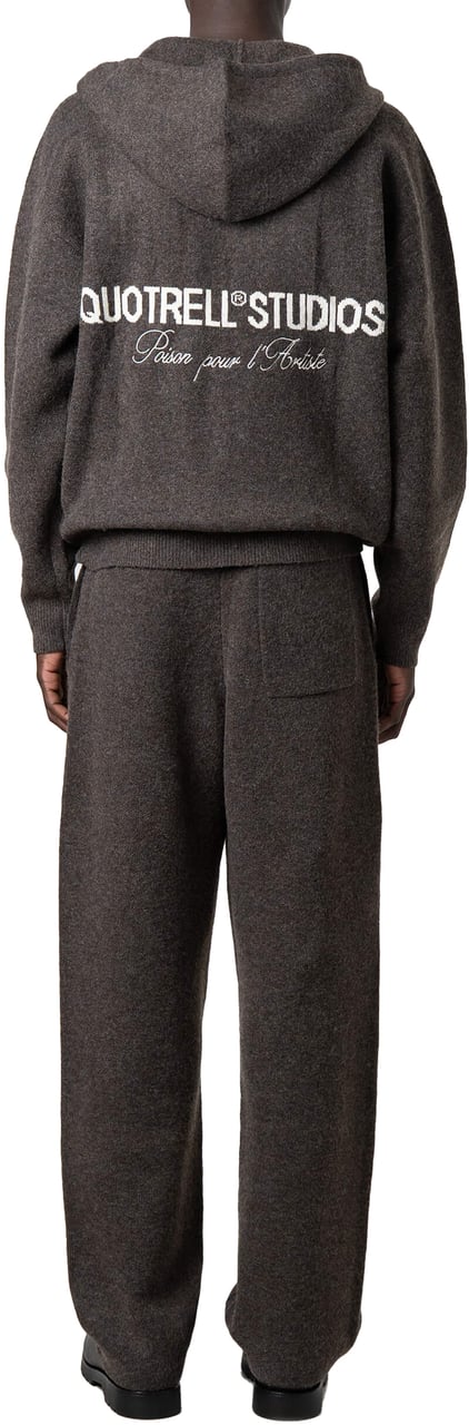 Quotrell Calvin Knitted Zip Hoodie | Brown Melee Bruin