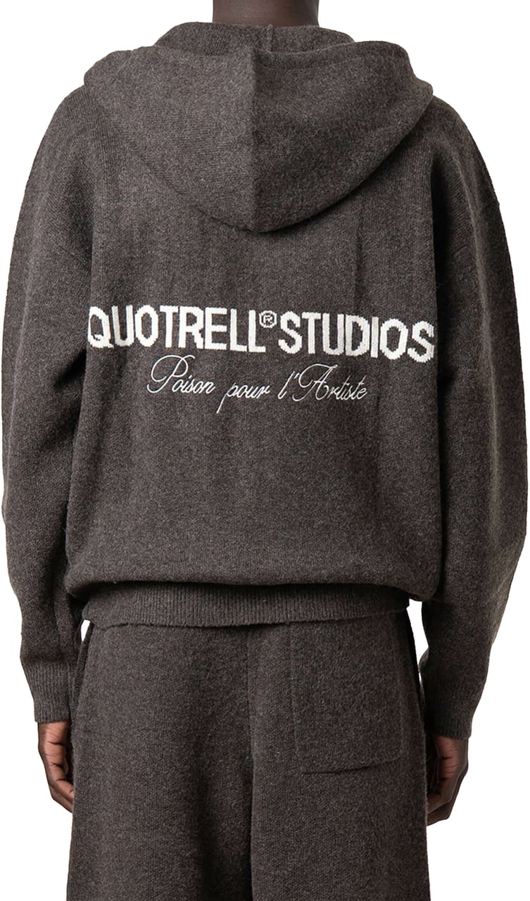 Quotrell Calvin Knitted Zip Hoodie | Brown Melee Bruin