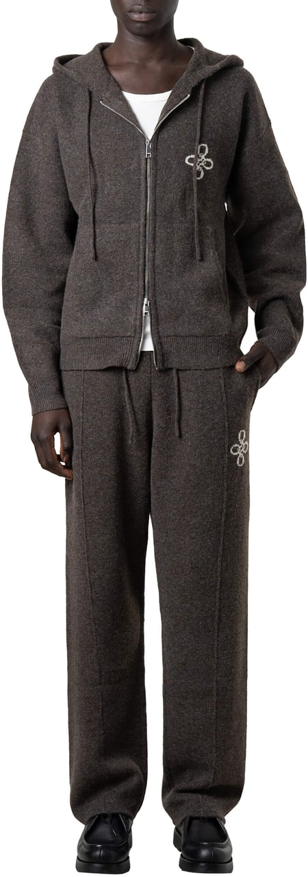 Quotrell Calvin Knitted Zip Hoodie | Brown Melee Bruin