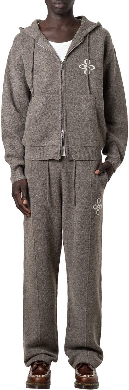 Quotrell Calvin Knitted Zip Hoodie | Taupe Taupe