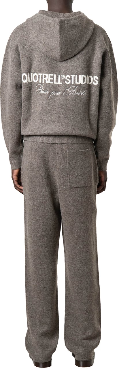 Quotrell Calvin Knitted Zip Hoodie | Taupe Taupe