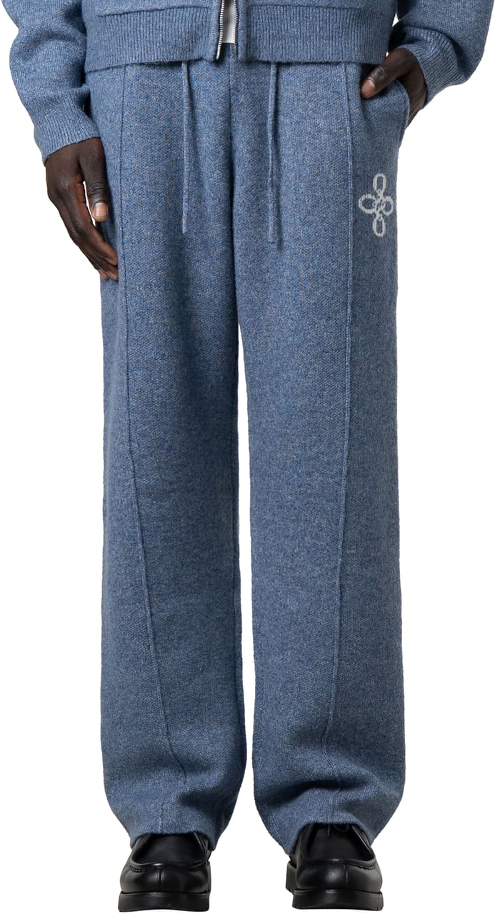 Quotrell Calvin Knitted Pants | Denim Blue Blauw
