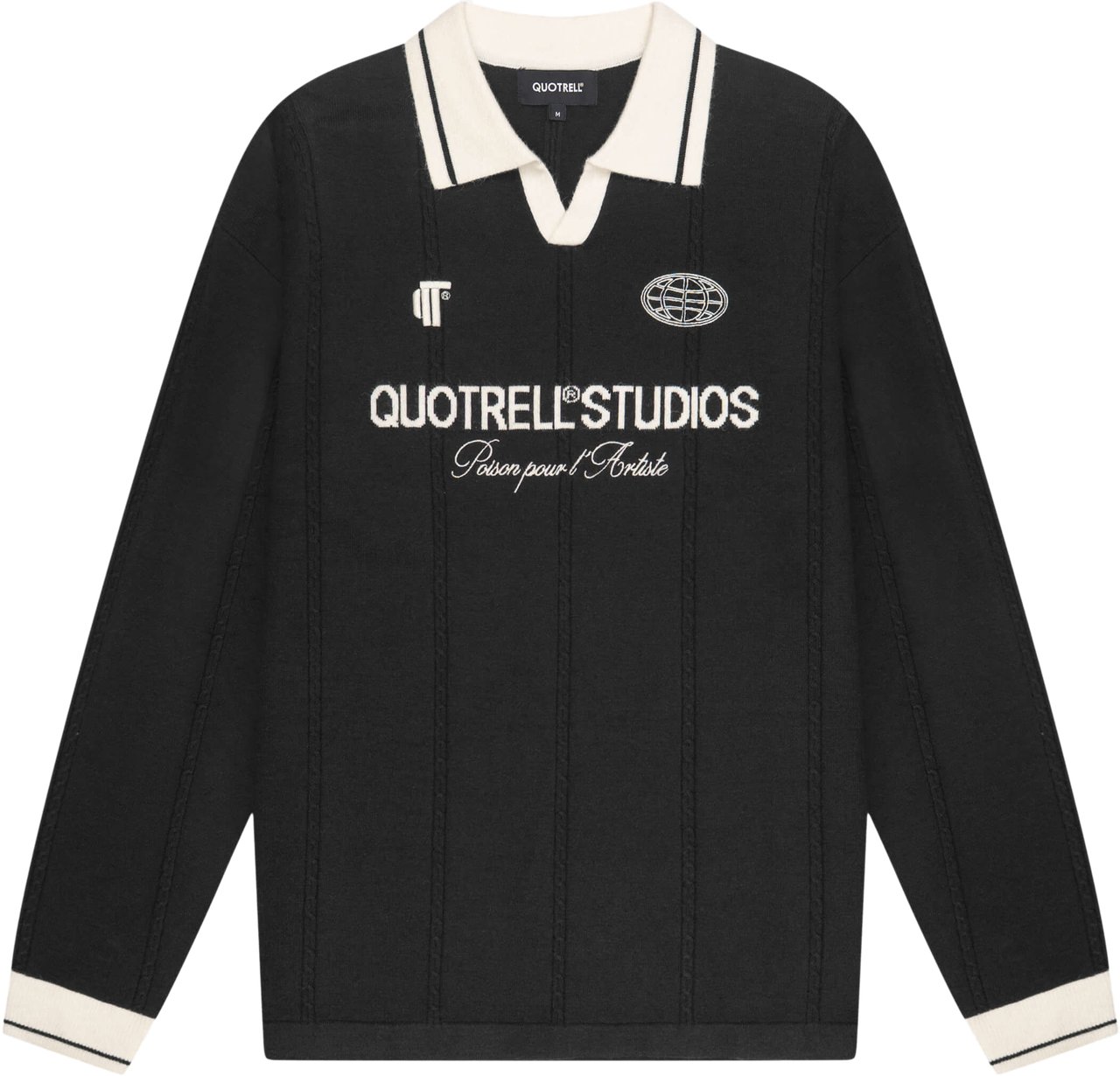 Quotrell Logan Knitted Jersey | Black/white Zwart
