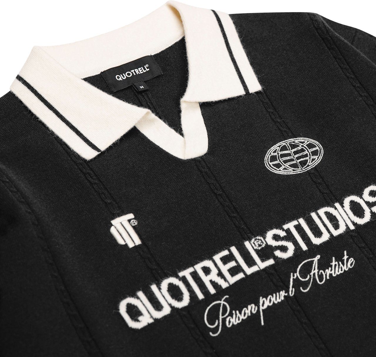 Quotrell Logan Knitted Jersey | Black/white Zwart