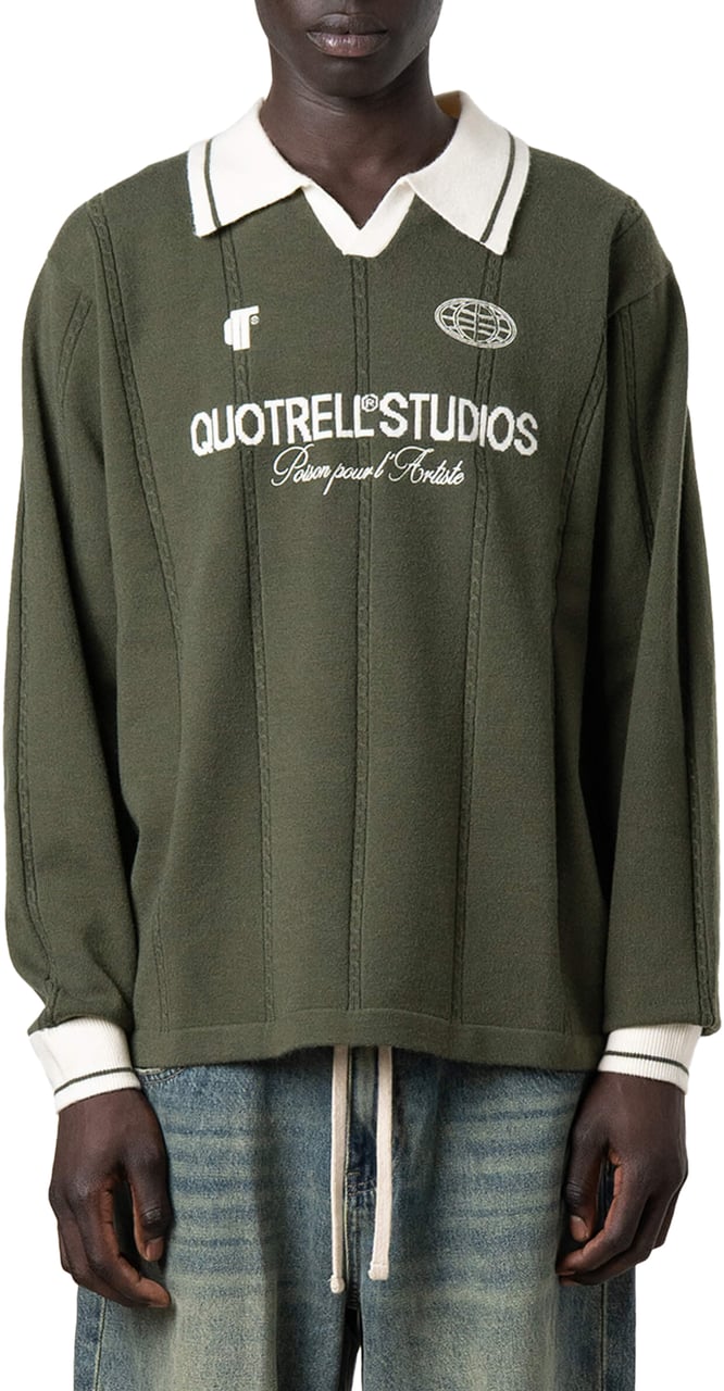 Quotrell Logan Knitted Jersey | Green/white Groen
