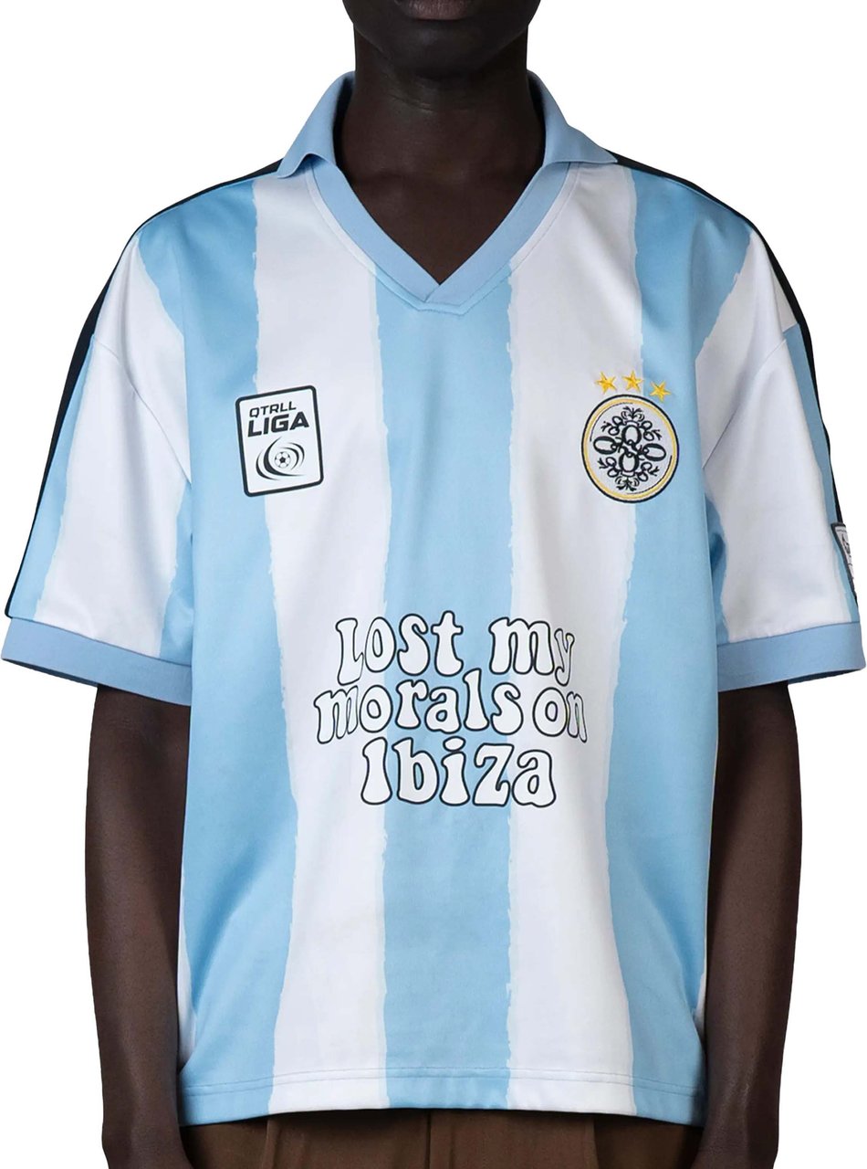 Quotrell Ibiza Jersey | Light Blue/white Blauw