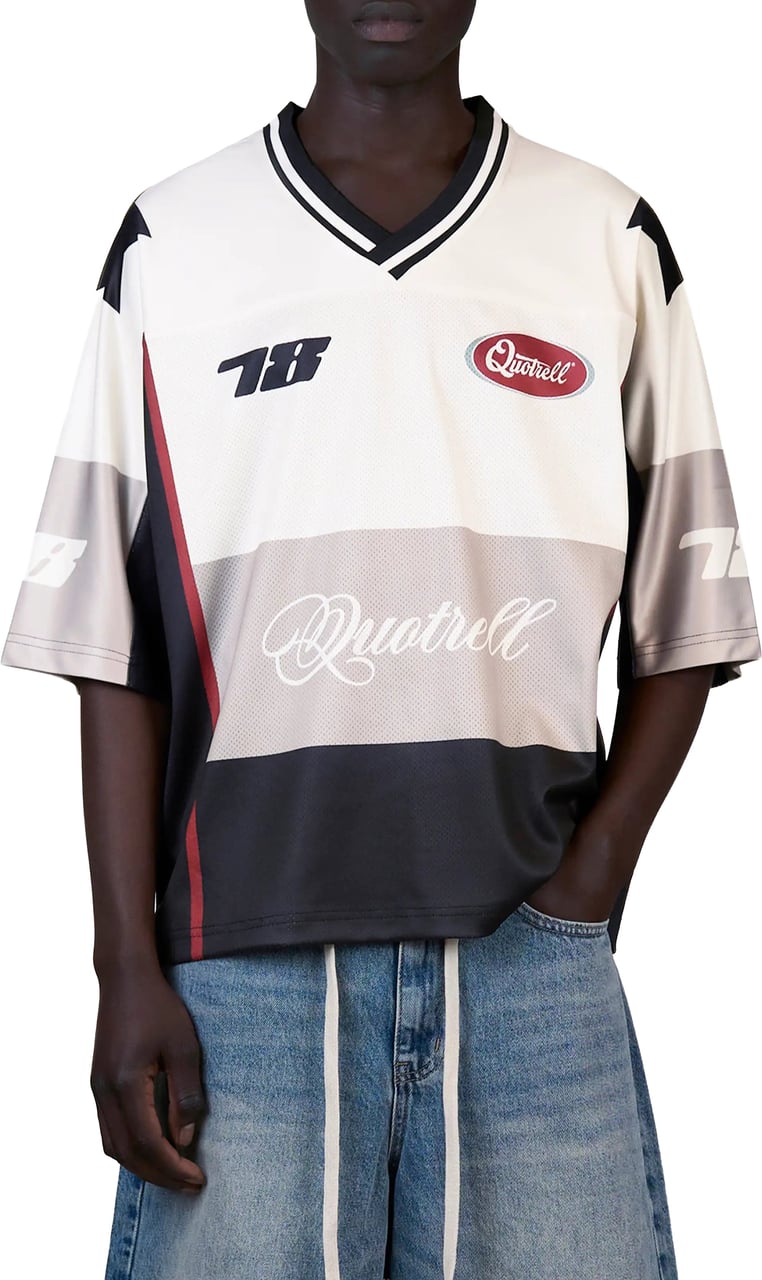 Quotrell Shawn Mesh Jersey | Taupe/red Taupe