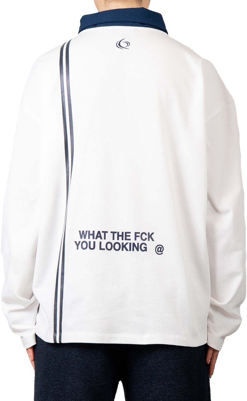 Quotrell Jameson Longsleeve | White / Navy Wit