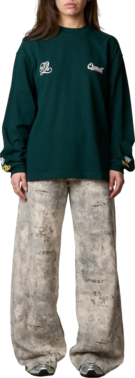 Quotrell Louis Longsleeve | Green/yellow Groen