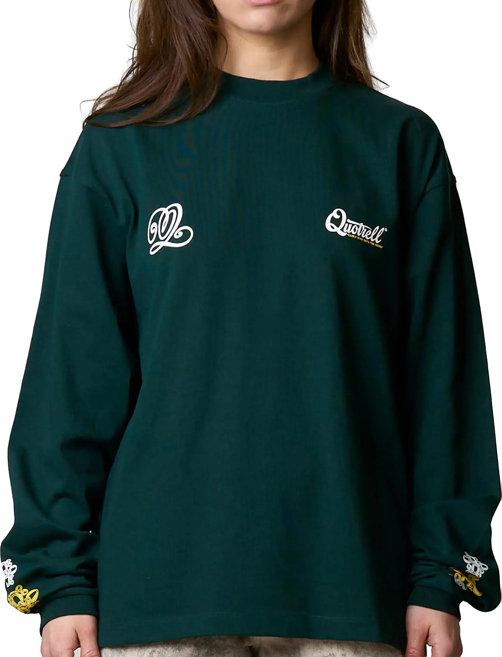 Quotrell Louis Longsleeve | Green/yellow Groen