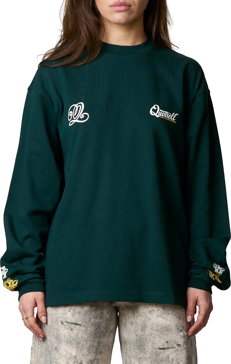 Quotrell Louis Longsleeve | Green/yellow Groen