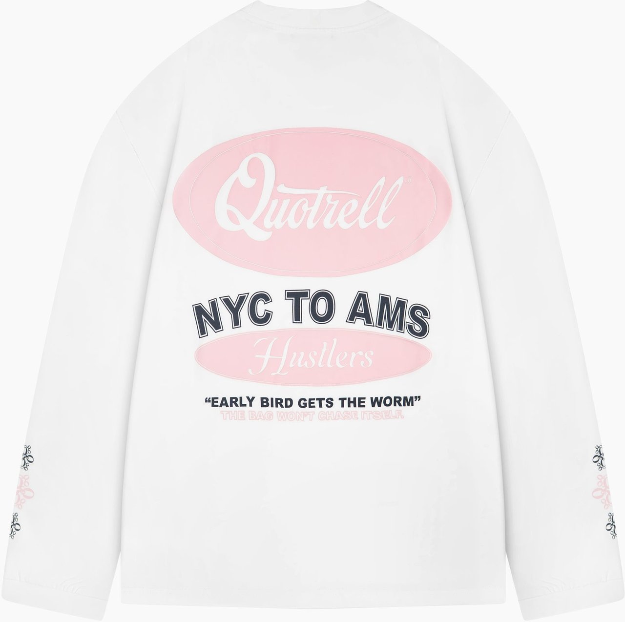 Quotrell Louis Longsleeve | White/pink Wit