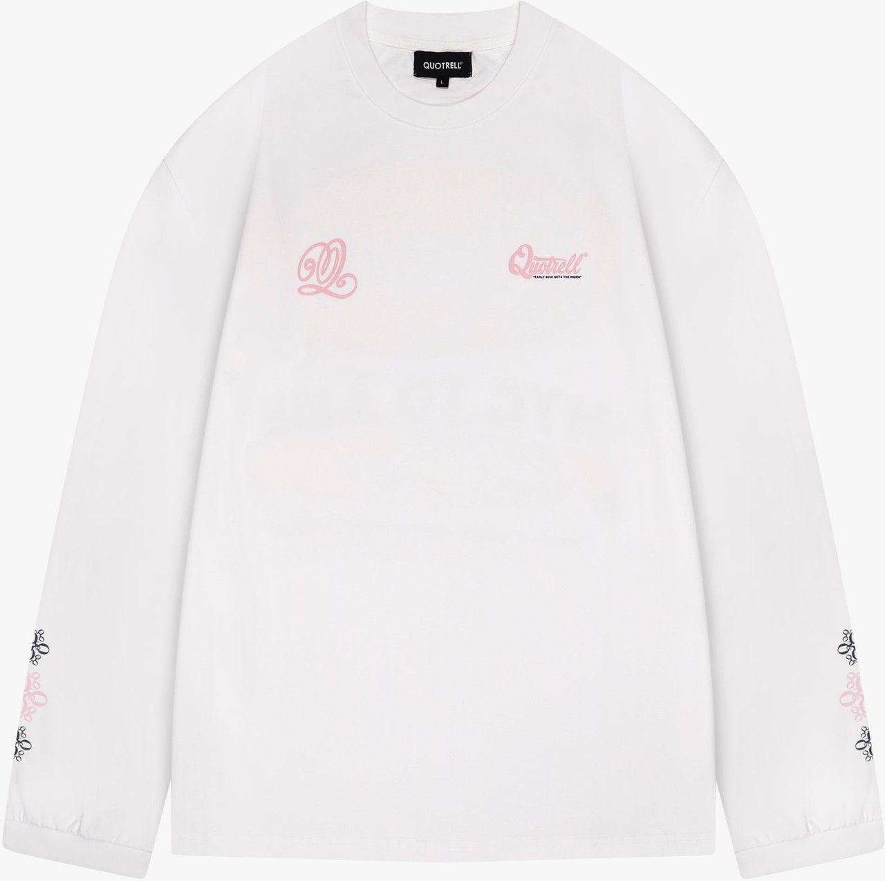 Quotrell Louis Longsleeve | White/pink Wit